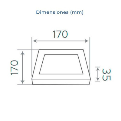 Downlight LED superficie cuadrado Blanco 12W Luz fria 6000K-imagen_B