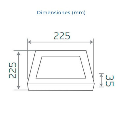 Downlight LED superficie cuadrado Blanco 18W Luz calida 3000K-imagen_B