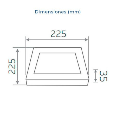 Downlight LED superficie cuadrado Blanco 18W Luz calida 3000K-imagen_B