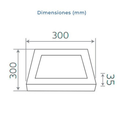 Downlight LED superficie cuadrado Blanco 30W Luz fria 4500K-imagen_B