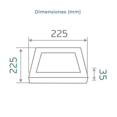 Downlight LED superficie cuadrado Niquel Satinado 18W Luz fria 6000K-imagen_B