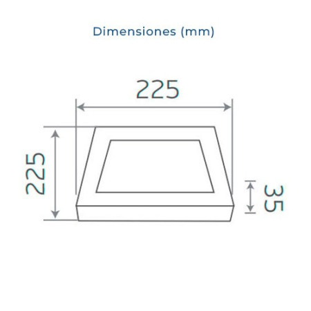 Downlight LED superficie cuadrado Niquel Satinado 18W Luz fria 6000K-imagen_B