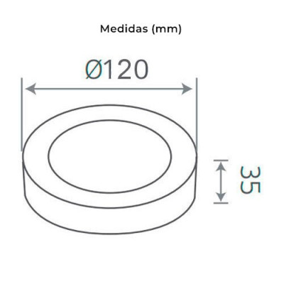 Downlight LED superficie circular Blanco 6W Luz fria 6000K-imagen_B