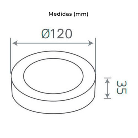 Downlight LED superficie circular Blanco 6W Luz fria 6000K-imagen_B