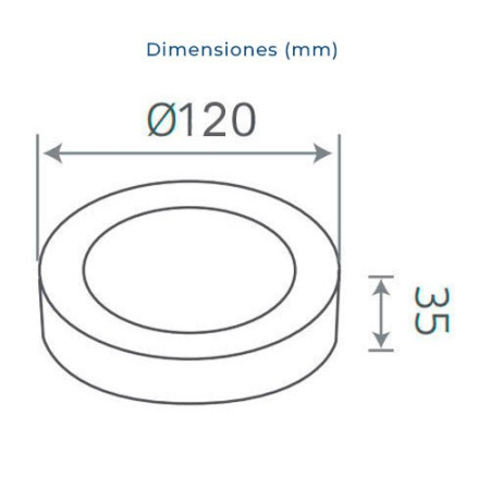 Downlight LED superficie circular Blanco 6W Luz dia 4500K-imagen_B