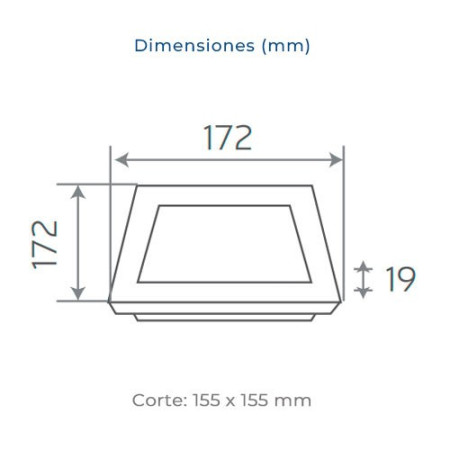 Downlight LED empotrable cuadrado Blanco de 12W Luz dia 4500K-imagen_B