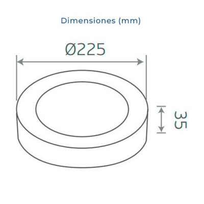 Downlight LED superficie circular Niquel Satinado 18W Luz dia 4500K-imagen_C