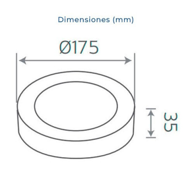 Downlight LED superficie circular Niquel Satinado 12W Luz dia 4500K-imagen_C