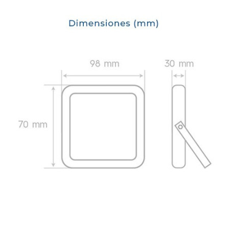 Proyector LED exterior 10W 800 lumenes Luz fria Slim blanco IP65-imagen_B