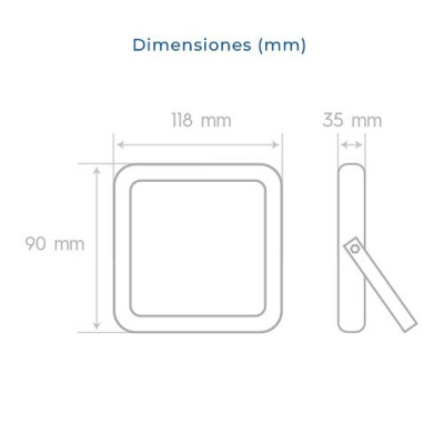 Proyector LED exterior 20W 1600 lumenes Luz fria Slim IP65-imagen_B