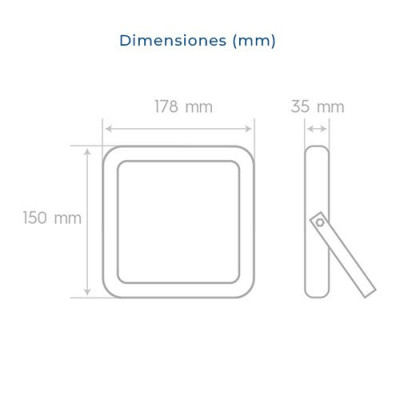 Proyector LED exterior 50W 4000 lumenes Luz fria Slim IP65-imagen_B