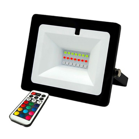 Proyector LED exterior 10W con mando y Luz Multicolor RGB-imagen_A