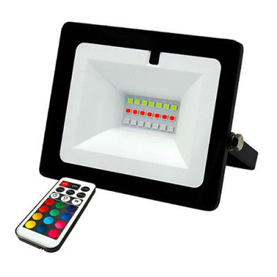 Proyector LED exterior 20W con mando y Luz Multicolor RGB-imagen_A