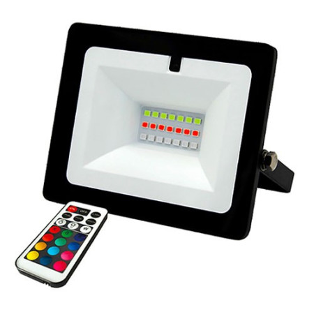 Proyector LED exterior 30W con mando y Luz Multicolor RGB-imagen_A