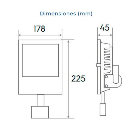 Proyector LED exterior 50W Luz fria con sensor de movimientos-imagen_B