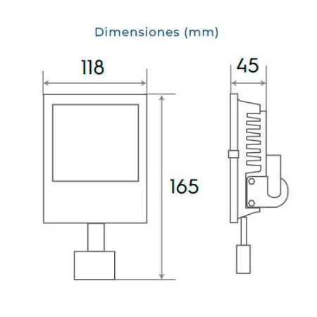 Proyector LED exterior 20W Luz fria blanco con sensor de movimientos-imagen_B