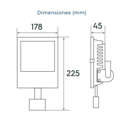 Proyector LED exterior 50W Luz fria blanco con sensor de movimientos-imagen_B