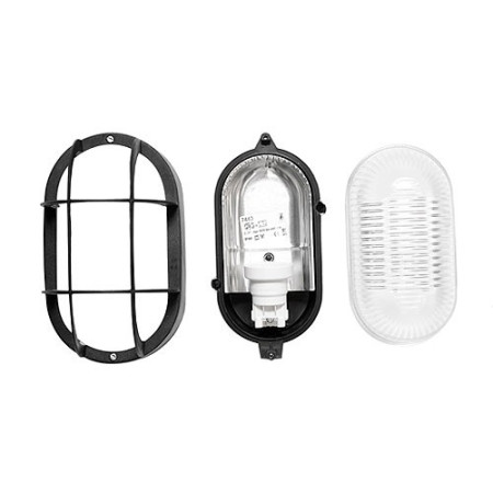 Aplique exterior IP44 ovalado negro con rejilla y portalamparas E27-imagen_C