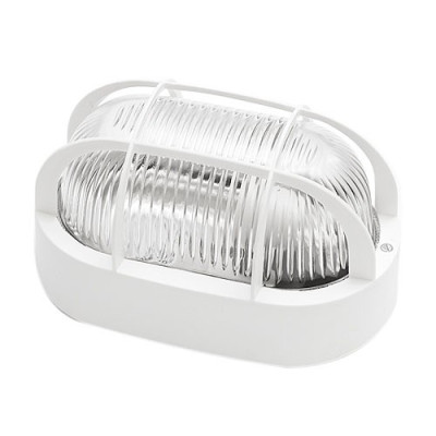 Aplique exterior IP44 ovalado blanco con rejilla y portalamparas E27-imagen_A