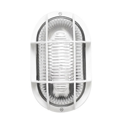 Aplique exterior IP44 ovalado blanco con rejilla y portalamparas E27-imagen_B