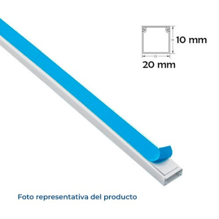 Canaleta Adhesiva para cables de 2 metros Blanca 20x10 mm-imagen_B