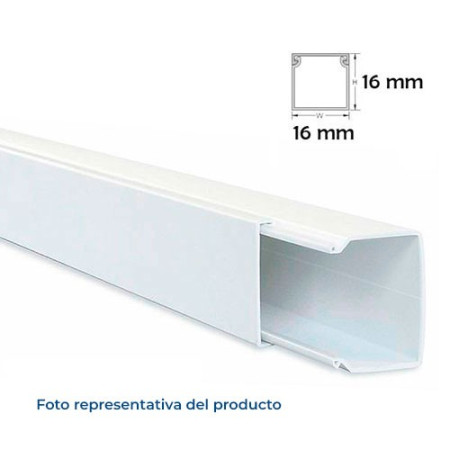 Canaleta para cables de 2 metros en Blanca de 16x16 mm-imagen_B