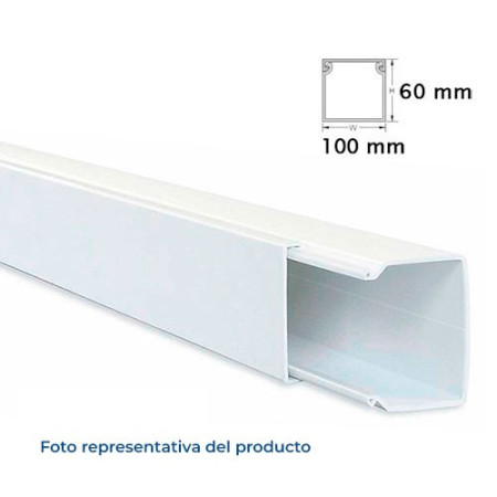 Canaleta para cables de 2 metros en Blanca de 100x60 mm-imagen_B