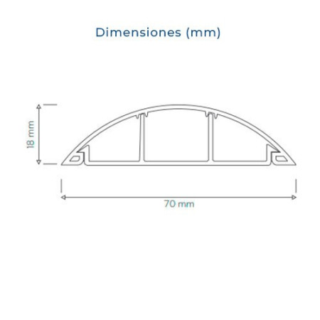 Canaleta de suelo de 2 metros en Gris de 66x17 mm para cables-imagen_B