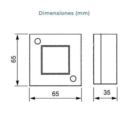 Caja de superficie 65x65x35 para registros de empalme y derivacion-imagen_B
