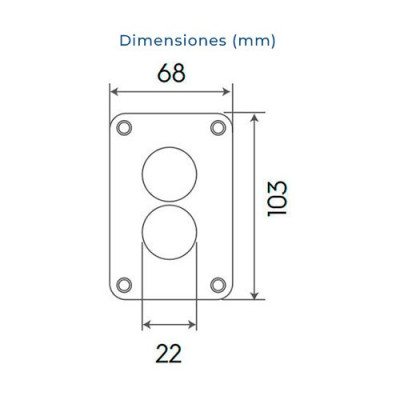 Caja para botonera con 2 huecos vacios-imagen_B