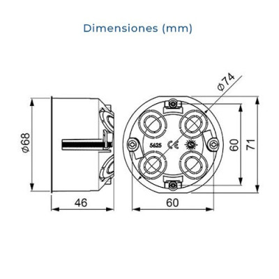 Caja empotrar en Pladur de 1 mecanismo-imagen_B