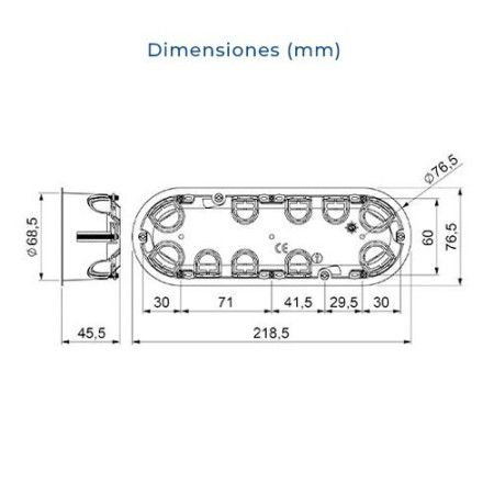 Caja empotrar en Pladur de 3 mecanismos-imagen_B