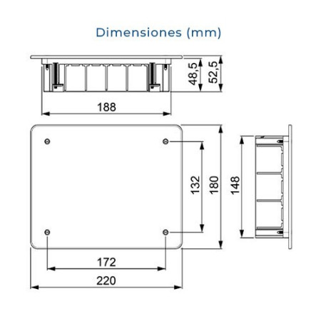 Caja de empotrar para Pladur de 200x150 mm-imagen_B