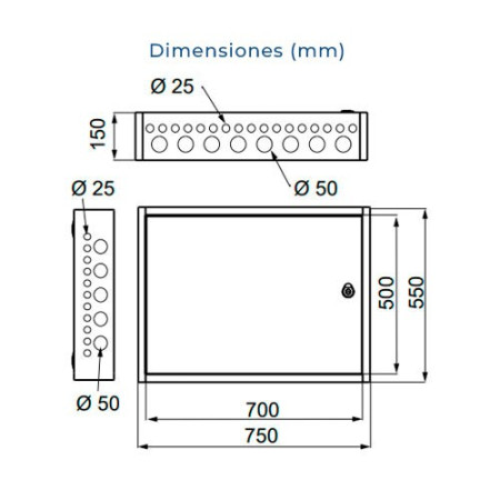 Armario registro secundario de 50x70x15 cm con placa montaje-imagen_B