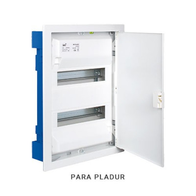 Cuadro electrico de Empotrar para PLADUR de 28 elementos con puerta metalica Solera MP28HGW-imagen_B