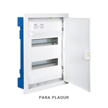 Cuadro electrico de Empotrar para PLADUR de 28 elementos con puerta metalica Solera MP28HGW-imagen_B