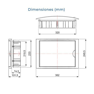 Cuadro electrico de Empotrar para PLADUR de 14 elementos con puerta blanca SOLERA 5012HGW-imagen_C