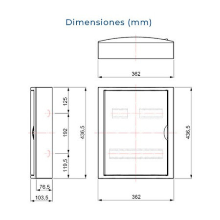 Cuadro electrico de Superficie de 20 elementos + ICP con puerta blanca SOLERA 5421-imagen_C
