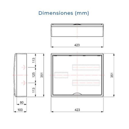 Cuadro electrico de Superficie de 24 elementos + ICP con puerta blanca SOLERA 8220-imagen_C