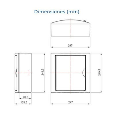 Cuadro electrico de Superficie de 8 elementos con puerta blanca SOLERA 5109-imagen_C