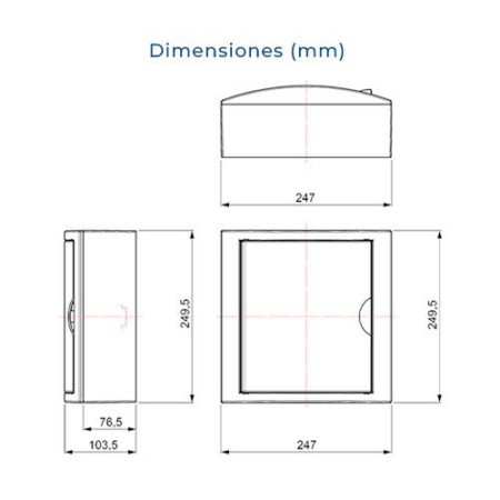 Cuadro electrico de Superficie de 8 elementos con puerta blanca SOLERA 5109-imagen_C