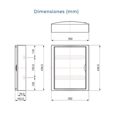 Cuadro electrico de Superficie de 28 elementos con puerta blanca SOLERA 5281-imagen_C