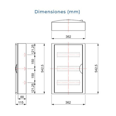 Cuadro electrico de Superficie de 42 elementos con puerta blanca SOLERA 5261-imagen_C