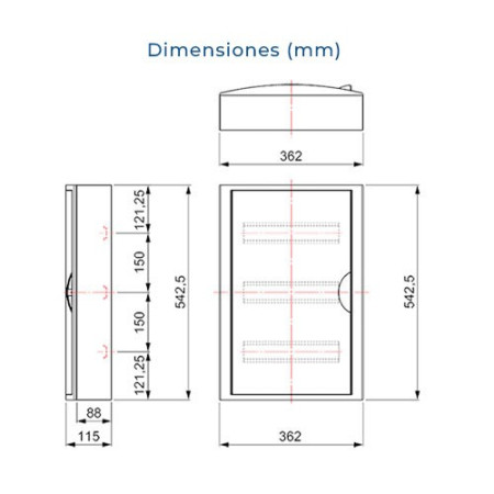 Cuadro electrico de Superficie de 42 elementos con puerta blanca SOLERA 5261-imagen_C