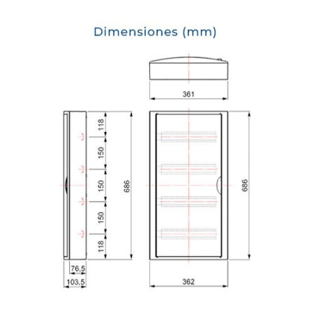 Cuadro electrico de Superficie de 56 elementos con puerta blanca SOLERA 5271-imagen_C