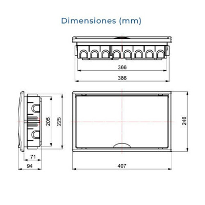 Cuadro electrico de Empotrar de 18 elementos con puerta blanca SOLERA 8685-imagen_C
