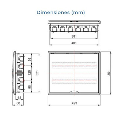 Cuadro electrico de Empotrar de 40 elementos con puerta blanca SOLERA 8206-imagen_C