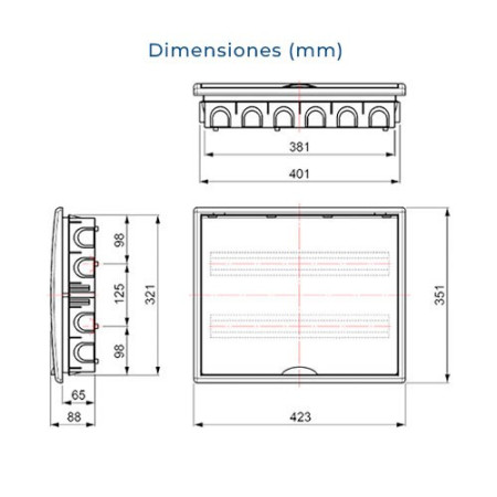 Cuadro electrico de Empotrar de 40 elementos con puerta blanca SOLERA 8206-imagen_C