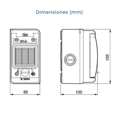 Cuadro electrico exterior estanco IP65 de 3 elementos SOLERA 1303-imagen_B