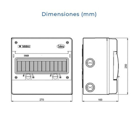 Cuadro electrico exterior estanco IP65 de 12 elementos SOLERA 1312-imagen_B